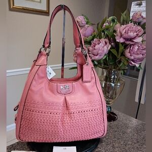 NWT Coach Maggie Madison Woven Leather Bag